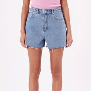 Neuw Denim Ryder Short Illusion High Rise Wider Hem Denim Jean Shorts Size 31